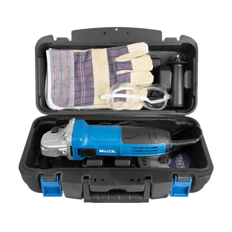 KIT ESMERILADORA ANGULAR 4 1/2 800W + ESTUCHE + GAFAS + GUANTE
